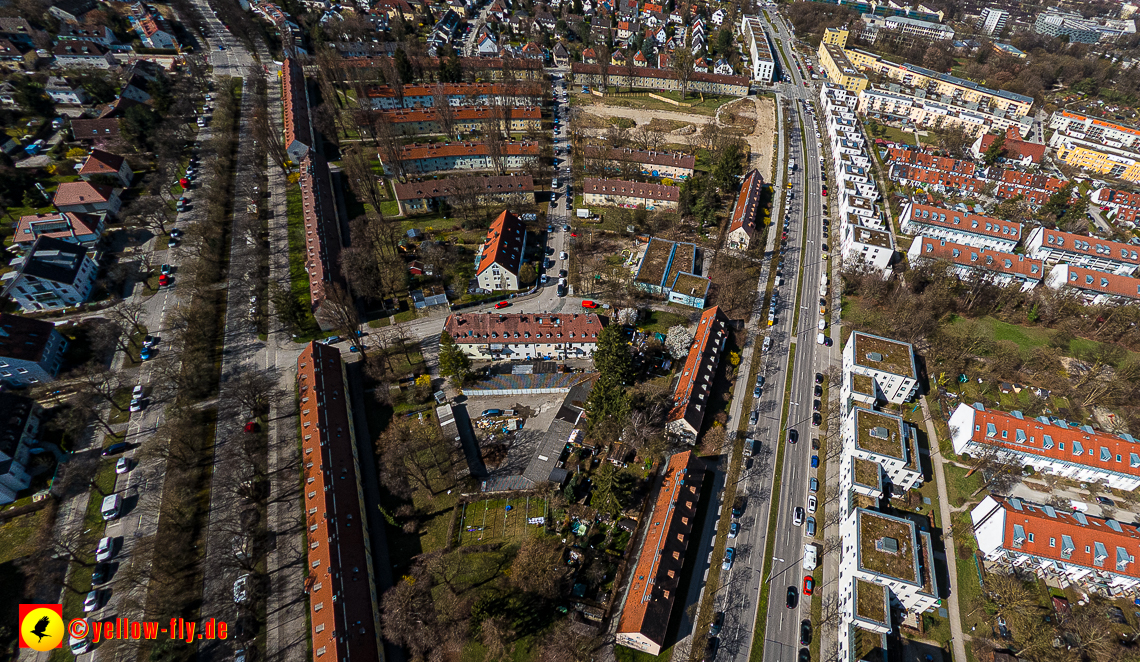 21.03.2023 - Luftbilder von der Baustelle Maikäfersiedlung in Berg am Laim